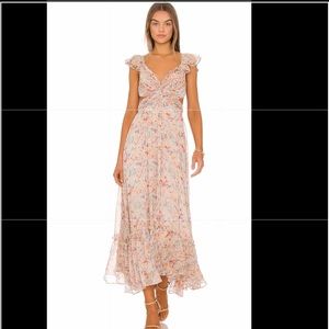 ASTR Primrose Dress in peach multi floral